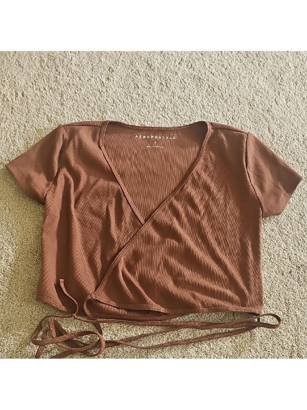 Aeropostale Pink Wrap Crop Blouse